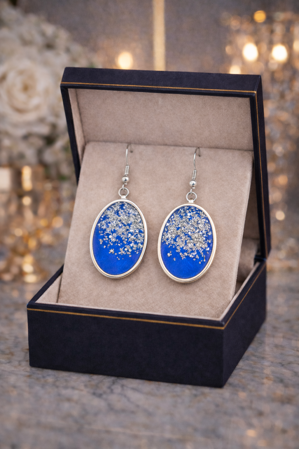 Boucles d'oreilles ovale argenté Tanger