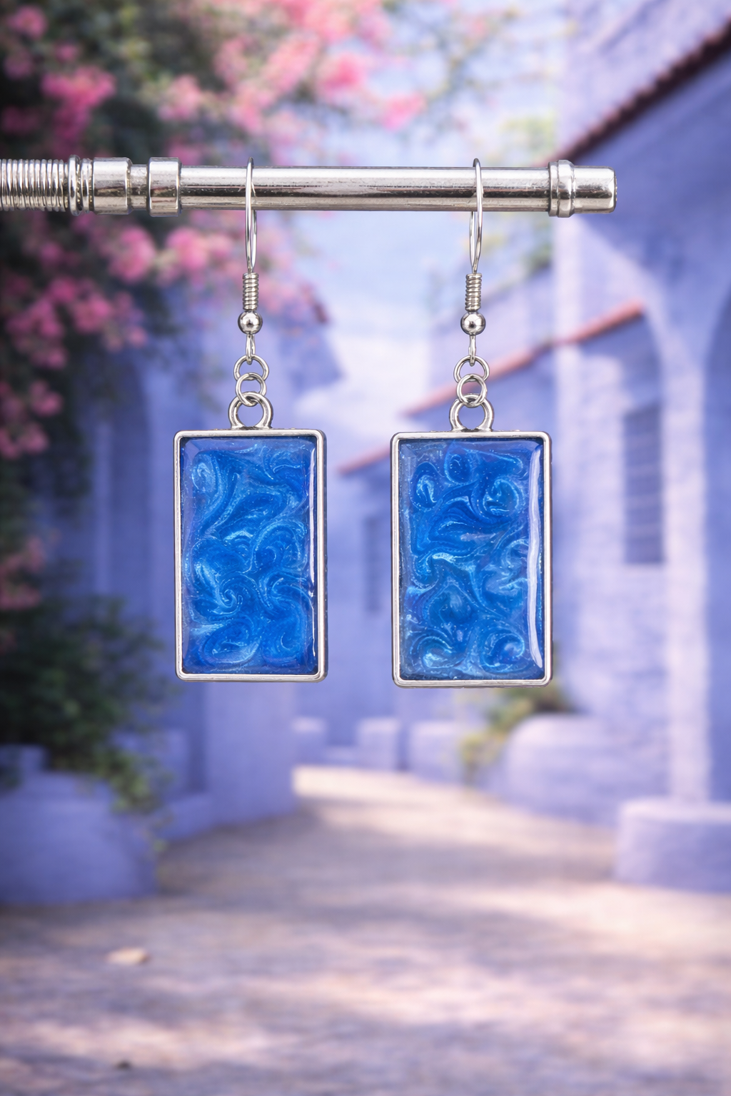 Chefchaouen rectangular earrings