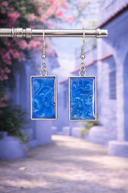 Boucles d'oreilles rectangle Chefchaouen