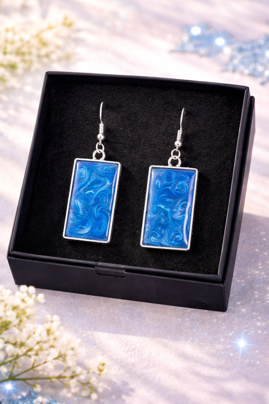 Chefchaouen rectangular earrings