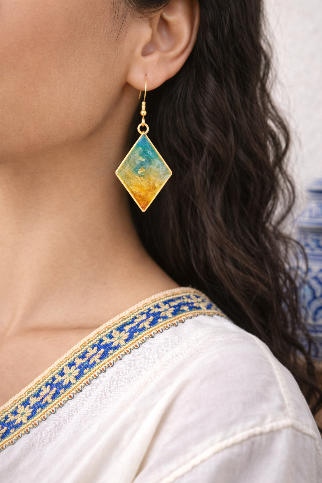 Boucles d'oreilles losange Essaouira