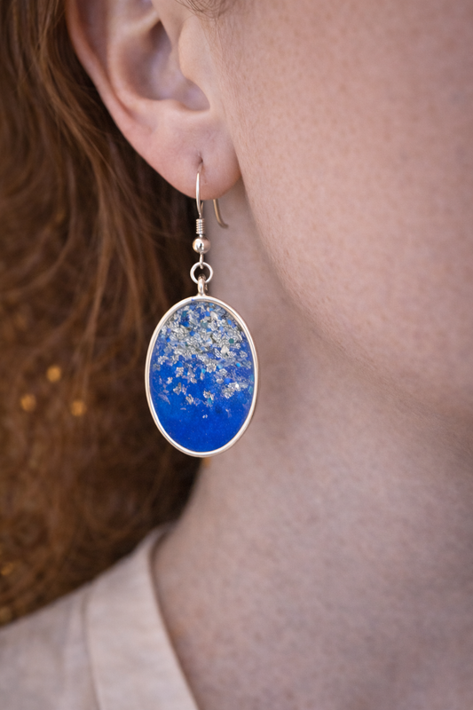 Boucles d'oreilles ovale argenté Tanger