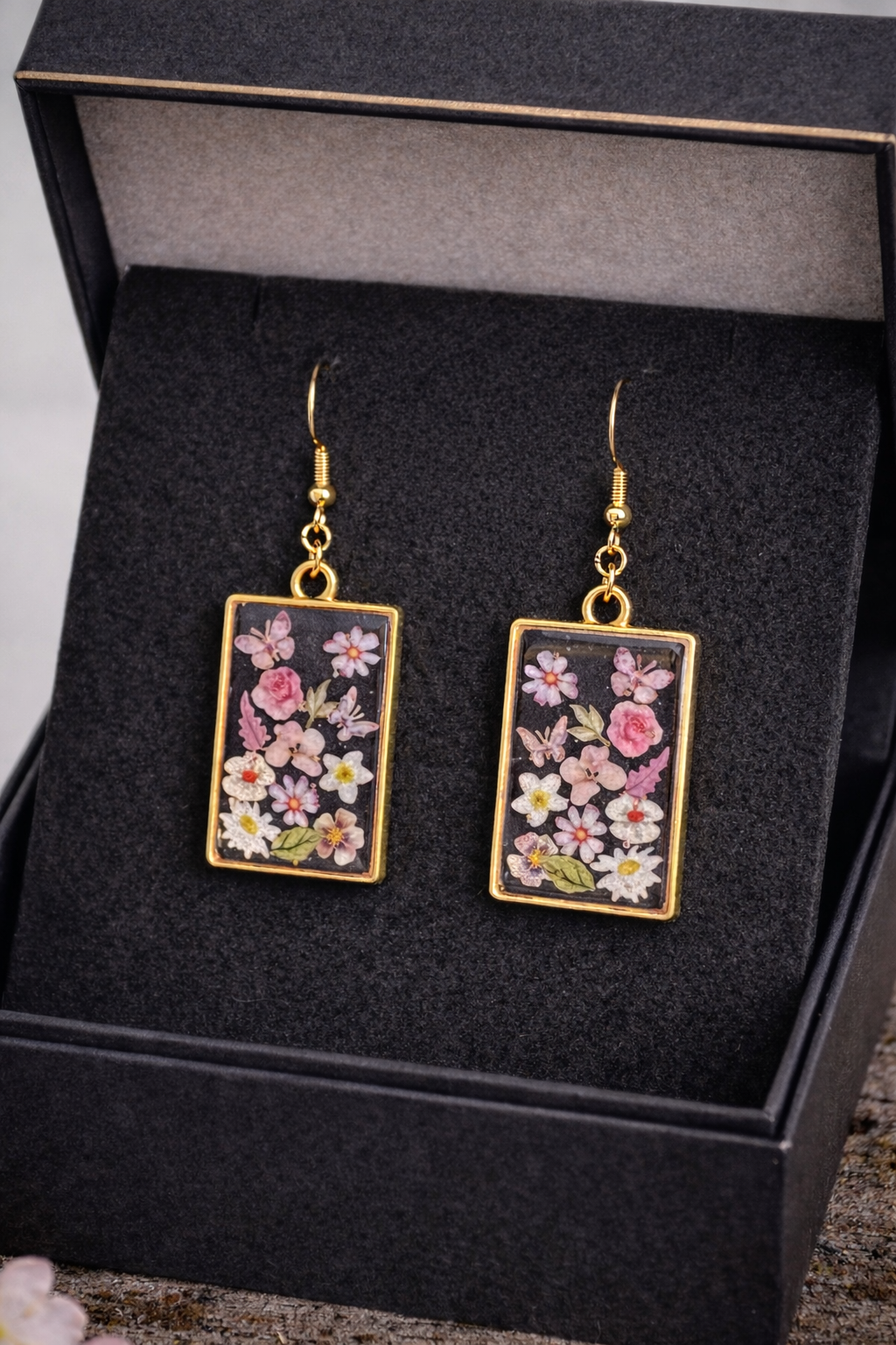 Boucles d'oreilles rectangle Azrou